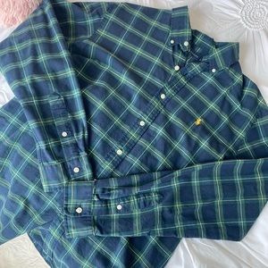 Ralph Lauren Men’s Green Plaid Button Down L